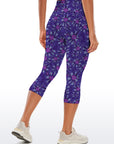 Flower hand drawn chicory purple capris