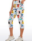 Animal cartoon dog sheep print capris