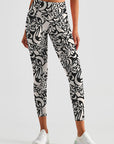 Black and white line design leggings