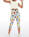 Animal cartoon dog sheep print capris