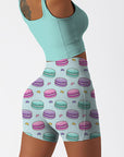 Candy macaron pastel color pattern shorts