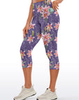 Flower pink lily watercolor capris