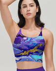 Tie dye water ripple gilt blue and purple tank tops