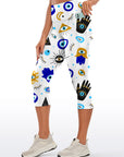 Evil eye print design capris