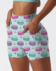 Candy macaron pastel color pattern shorts