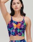 Animal colorful splicing butterfly tank tops