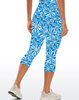 Flower abstract naive blue chrysanthemum capris