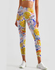 Fruit lemon turtle leaves yellow hand drawn sketch leggings