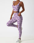 Flower crocus floral purple leggings