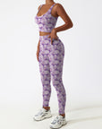 Flower crocus floral purple leggings