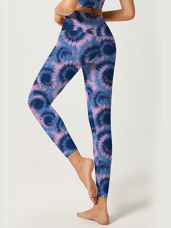 Watercolor tie dye pattern dark purple  leggings