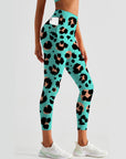 Animal leopard print blue funny leggings