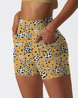 Animal funny cartoon doodle giraffe yellow shorts