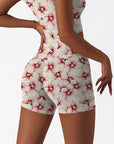 Flower hibiscus light pink shorts