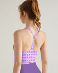 Watercolour mosaic seamless violet shades tank tops