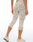 Animal zebra print gray beige capris