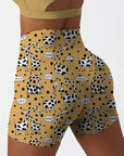 Animal funny cartoon doodle giraffe yellow shorts