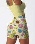 Cartoon hand drawn colored donuts shorts