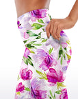 Flower colorful watercolor hibiscus capris