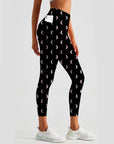 Colorful moon pattern dark leggings