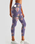 Flower pink lily watercolor leggings