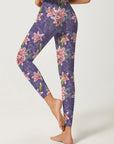 Flower pink lily watercolor leggings