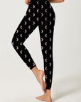 Colorful moon pattern dark leggings