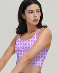 Watercolour mosaic seamless violet shades tank tops