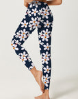 Flower white plumeria yoga leggings