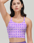 Watercolour mosaic seamless violet shades tank tops