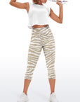 Animal zebra print gray beige capris