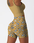 Animal funny cartoon doodle giraffe yellow shorts