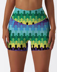 Geometry colorful humanoid gradient shorts