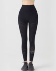 Basic seamless butt lifting hollow lace cropped leggings