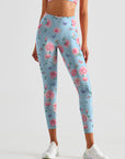 Flower beautiful blooming peonies leggings