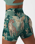 Animals jungle tiger green shorts