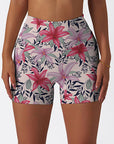 Flower pink tropical hibiscus shorts