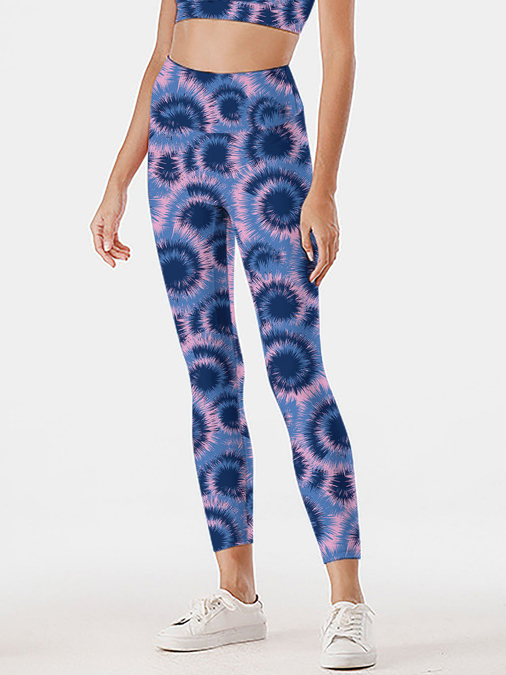 Watercolor tie dye pattern dark purple  leggings