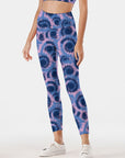 Watercolor tie dye pattern dark purple  leggings