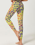 Flower multicolour cute small abstract floral leggings