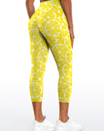 Fruit yellow lemon print leggings