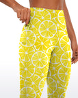 Fruit yellow lemon print leggings