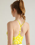 Fruit yellow lemon print tank tops