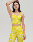 Fruit yellow lemon print leggings