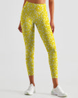 Fruit yellow lemon print leggings