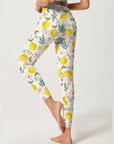 Fruit lemon flower butterfly leggings