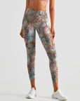 Botanical multicolor leaves leggings