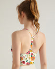 Flower watercolor pink and orange hibiscus tank tops