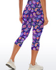 Purple paisley print design capris