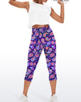 Purple paisley print design capris